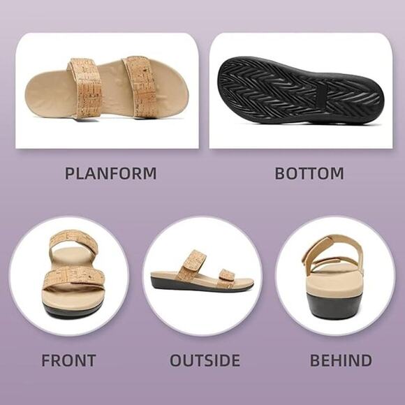 Orthotic Sandals for Women, Walking Slide Sandals with Arch Support SZ 7 - Picture 3 of 6